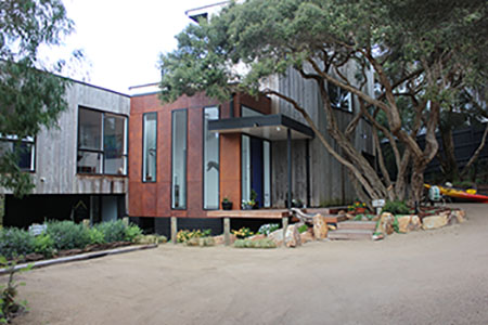 The exterior of the apartment
