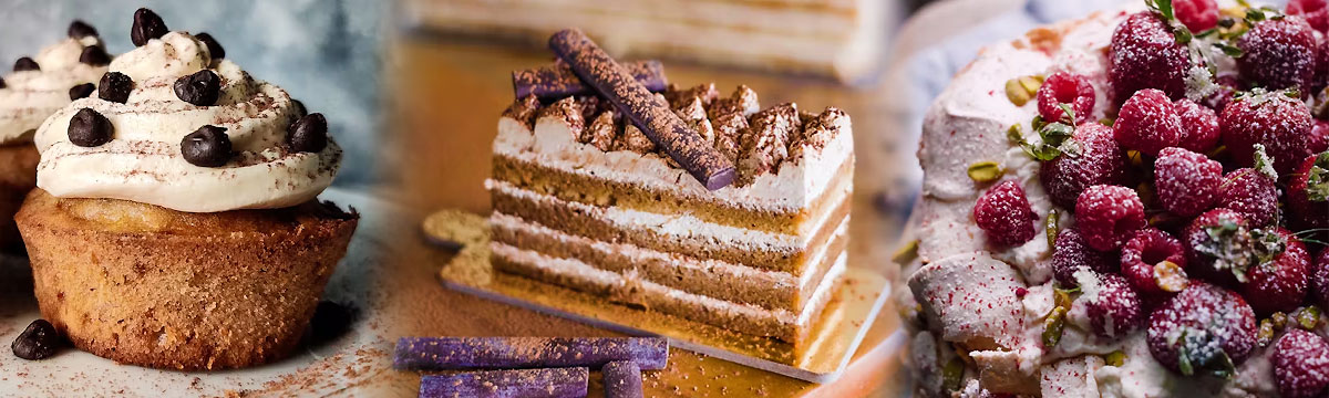 Three different luscious cakes